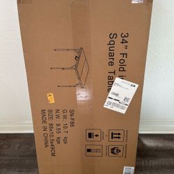 34" Fold In Half Square Table