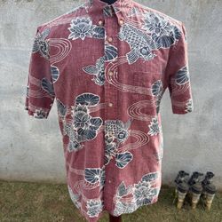 PreOwned Reyn Spooner Classic Fit Hawaiian Print Multicolored Men's Medium 