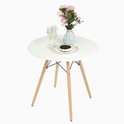 Homy Casa CHAD 31.5" Dining Room Table in Smooth Matte White Finish