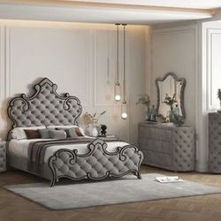 Brand New 4PC Fully Upholstered Bedroom set