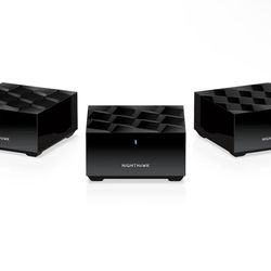 NETGEAR Nighthawk Whole Home Mesh WiFi 6 System (MK73S) - Security Features, AX3000 Wireless Speed (Up to 3.0 Gbps), Router + 2 Satellite Extenders, C