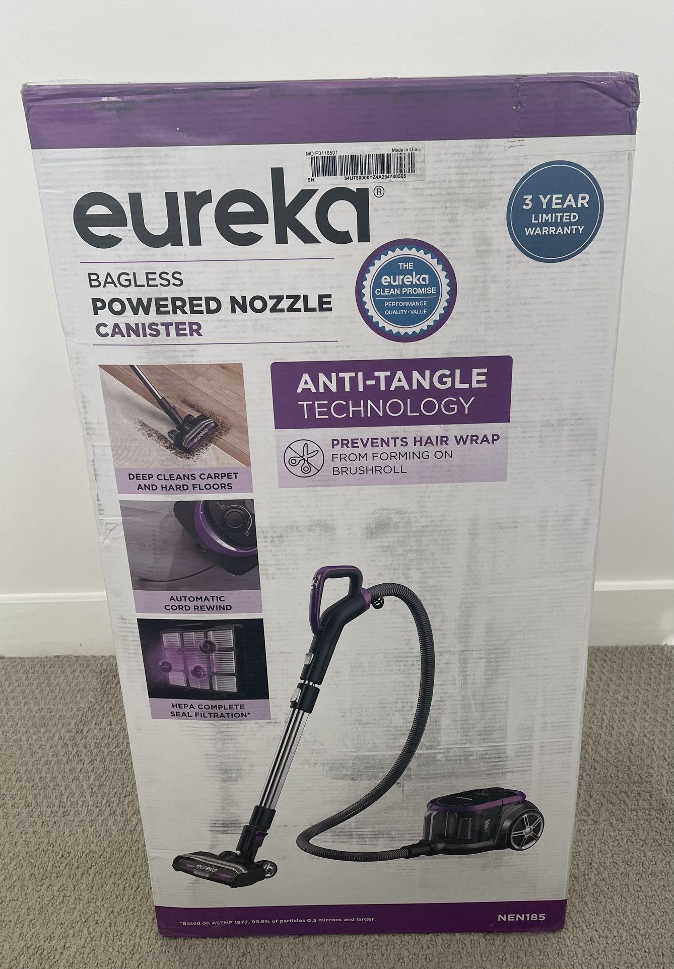 Eureka Bagless Powered Nozzle Anti-Tangle Canister Vacuum