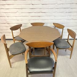 MCM Vintage Lane Co Table & Chairs Set 7pc