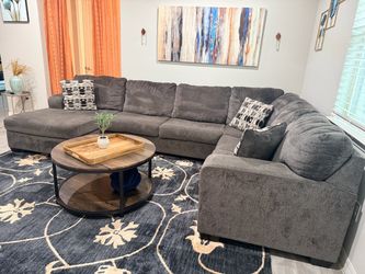 Dark Gray Sectional Sofa with Chaise