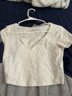 AEO white crop top
