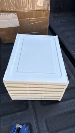 White Plastic Stackable Storage Drawer Unit