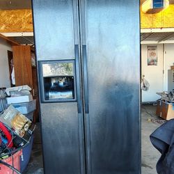 Kenmore Black Side By Side French Door Refrigerator Used In Good Condition With Ice Maker