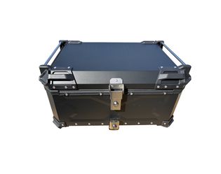 Heavy-Duty Motorcycle Top Box, Aluminum Waterproof Case with Lumbar Pad