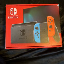 Nintendo - Switch with Neon Blue and Neon Red Joysticks 