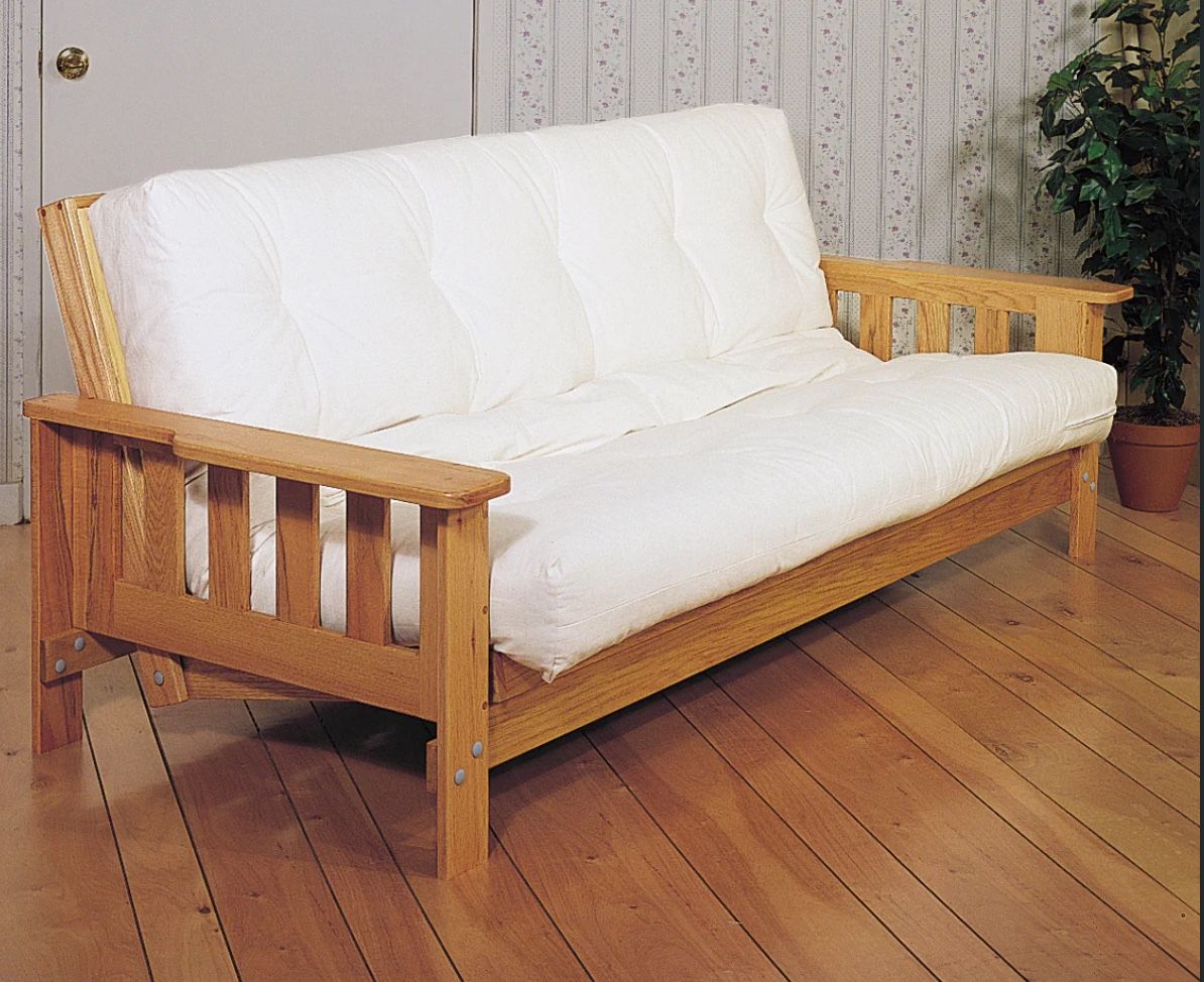 North Phoenix- Oak Colored Futon With Mattress 