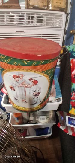 Vintage Tin bucket 1 1/2 feet tall