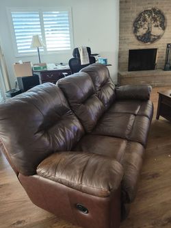 Free leather couch and china hutch