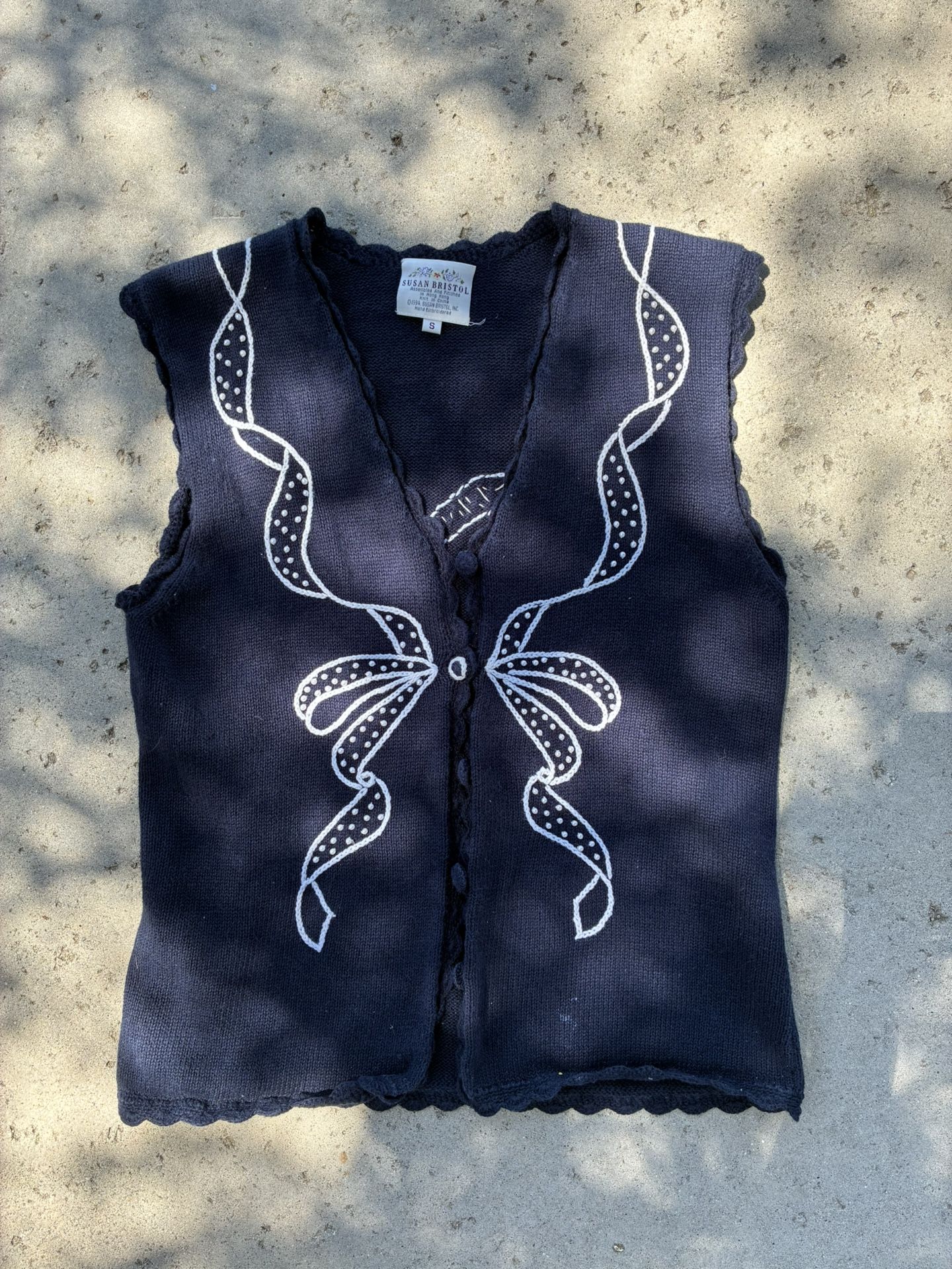 Blue Vest With Bow
