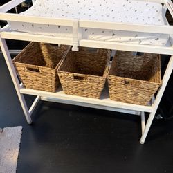 Diaper Changing Table With Baskets 