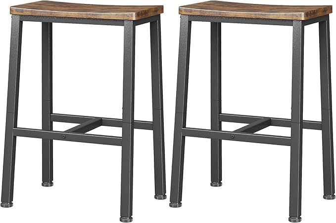 Homeiju Bar Stools, Counter Height Bar Stools Set of 2, 23.6 Inch Saddle Stools