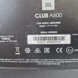 Jbl Club A600 Monoblock Car Amplifier 