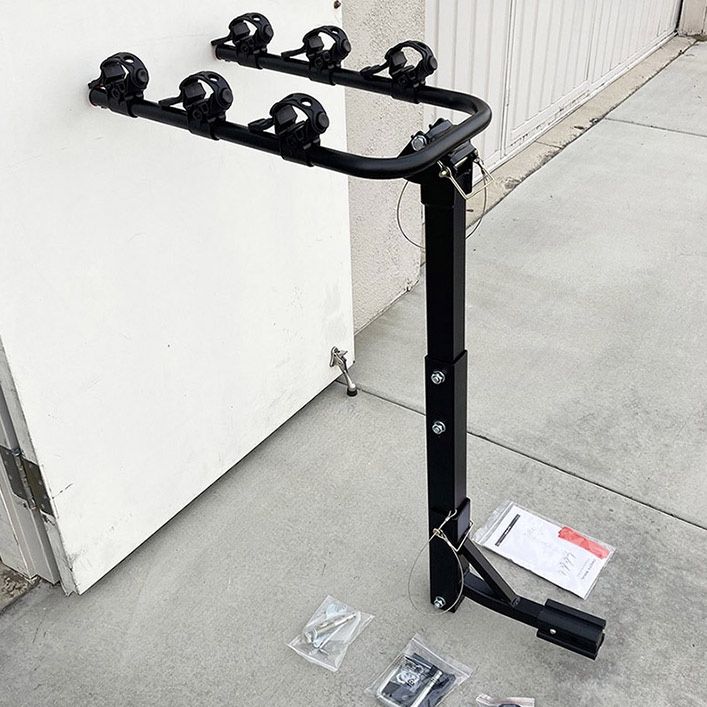 (Brand New) $65 Tilt Folding 3-Bike Hitch Mount Rack Bicycle Carrier for 2” Hitch w/ Straps 110 lbs Max