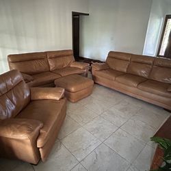 Gorgeous Leather Sofa Set 