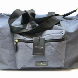 NEW London Fog Collection Canvas Duffel Bag Gray Denim
