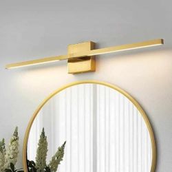 0179: Gold Bathroom Vanity Light Fixtures - 30 inch Rotatable Modern LED Vanity Lights for Bathroom with 3500K Warm Light Brushed Bathroom Wall Sconce
