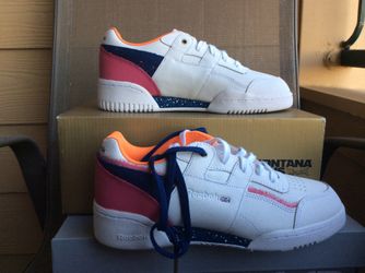 NEW BIG KIDS WOMEN REEBOK WORKOUT PLUS MONTANA JUNIOR TRAINERS SHOES Sz 6.5Y= 8 Women