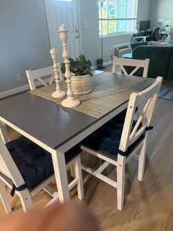 4-Chair Grey Dining Set – Like New (Moving to a larger size)