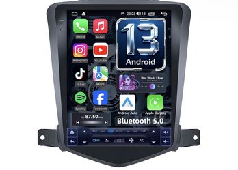 Upgrade Car Radio for Chevrolet Chevy Cruze 2009-2015:Wireless CarPlay Android Auto Bluetooth 5.0 Touch Screen GPS Naviagation SWC 5G WiFi 1080P Backu