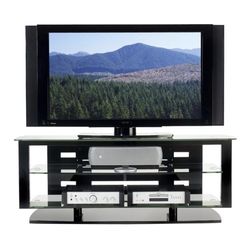 BDI Glass Black Metal TV Stand Entertainment Console
