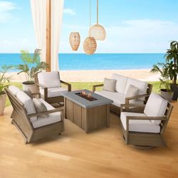 Agio Valmar 5-piece Outdoor Patio Fire Seating Set $1999.99