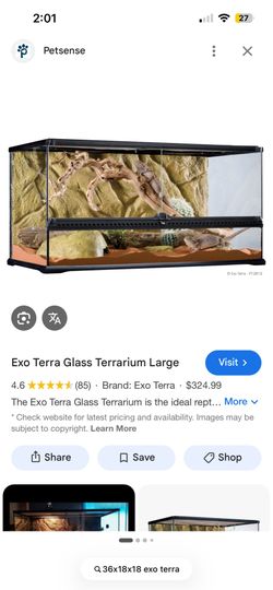 36 x18x18 exo terra reptile terrarium