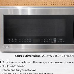 LG Stainless Steel Over-the-Range Microwave – Great Condition