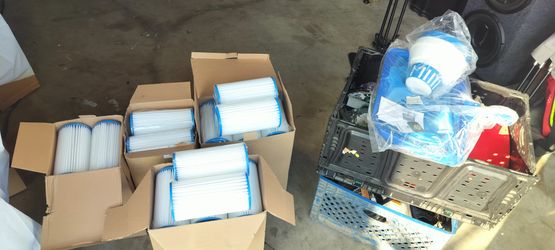 Cleaning Back Yard..Pool Supplies... 4 dollars each piece