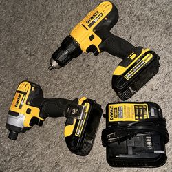 Dewalt impact and drill with 2 batteries and charger
