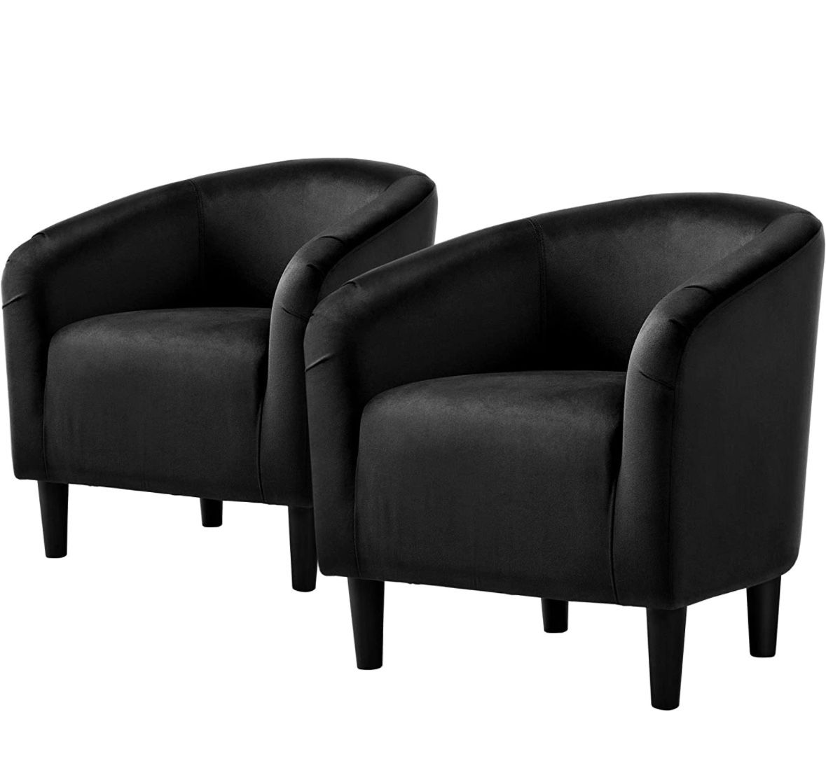 Set of 2, Matte Black Accent Chair