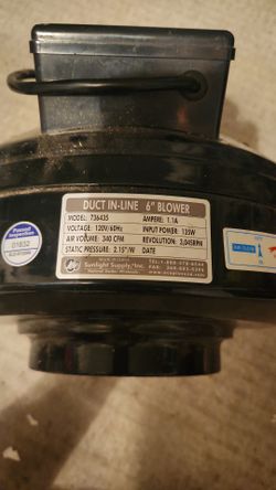 Duct In Line 6" Blower
