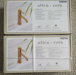 Allen + Roth Harlow Single Handed Bath Faucet Brushed Gold Finish
