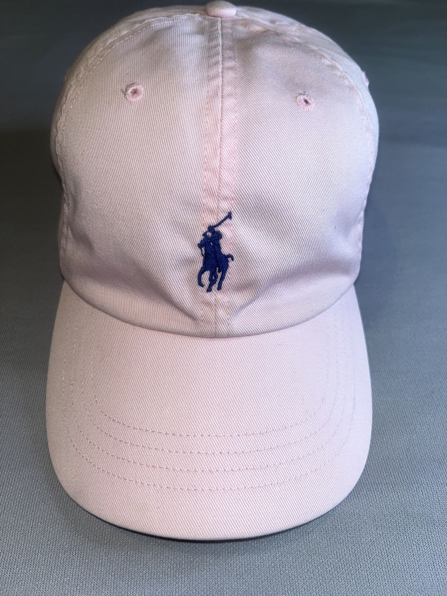 Polo Ralph Lauren Leather Strap Hat Light Pink/Blue Pony Adult