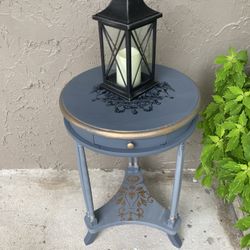 Grey Round Side Table