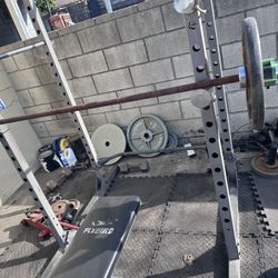 Olympic Weights Bench And Power Cage 