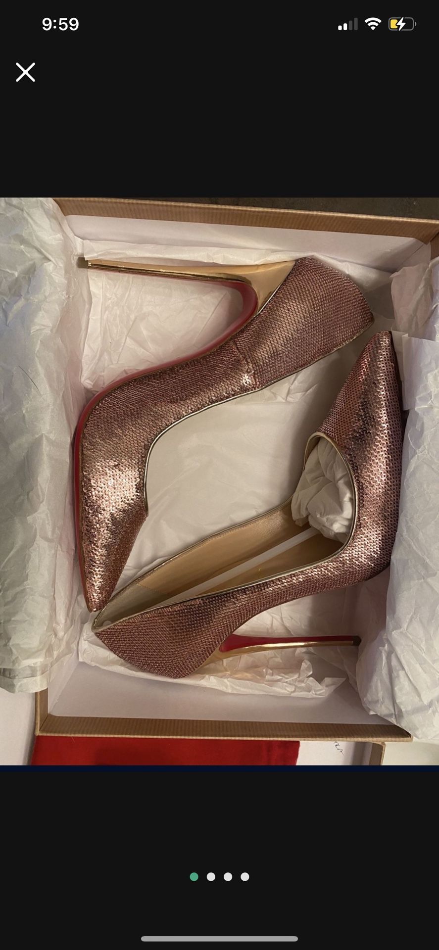 AUTHENTIC Louboutin Rose Gold