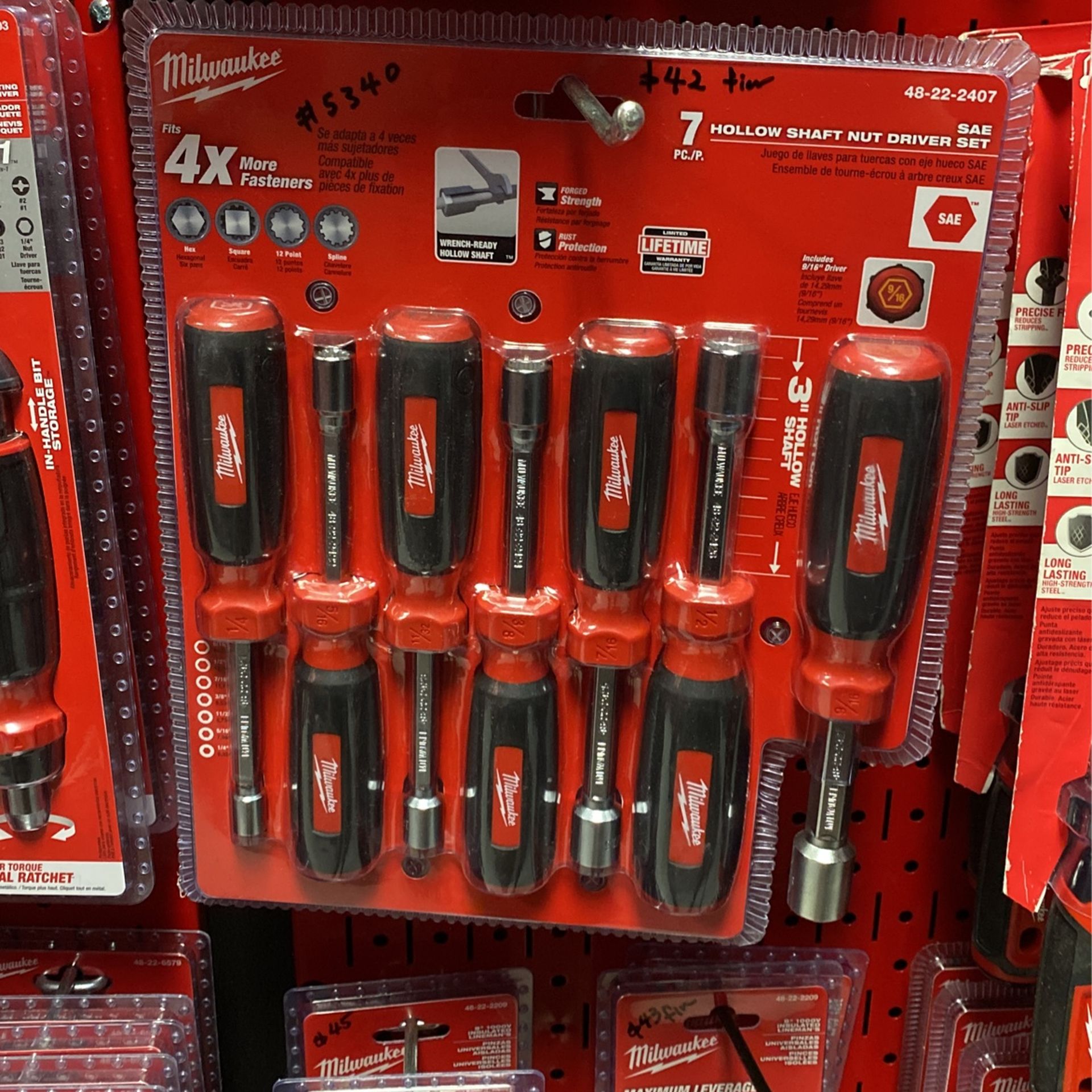 Milwaukee 7pc Hollow Shaft Nut Driver Set 