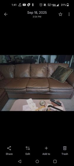 Leather sectional