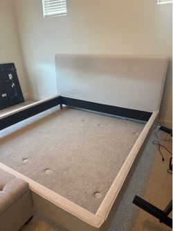 King linen bed frame