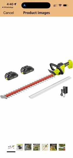 22 inch Hedge Trimmer Cordless with 2 Battery and Charger, 20V Handheld Electric Hedge Trimmer with Dual-Action Blades, Lightweight Bush Trimmer Pruni