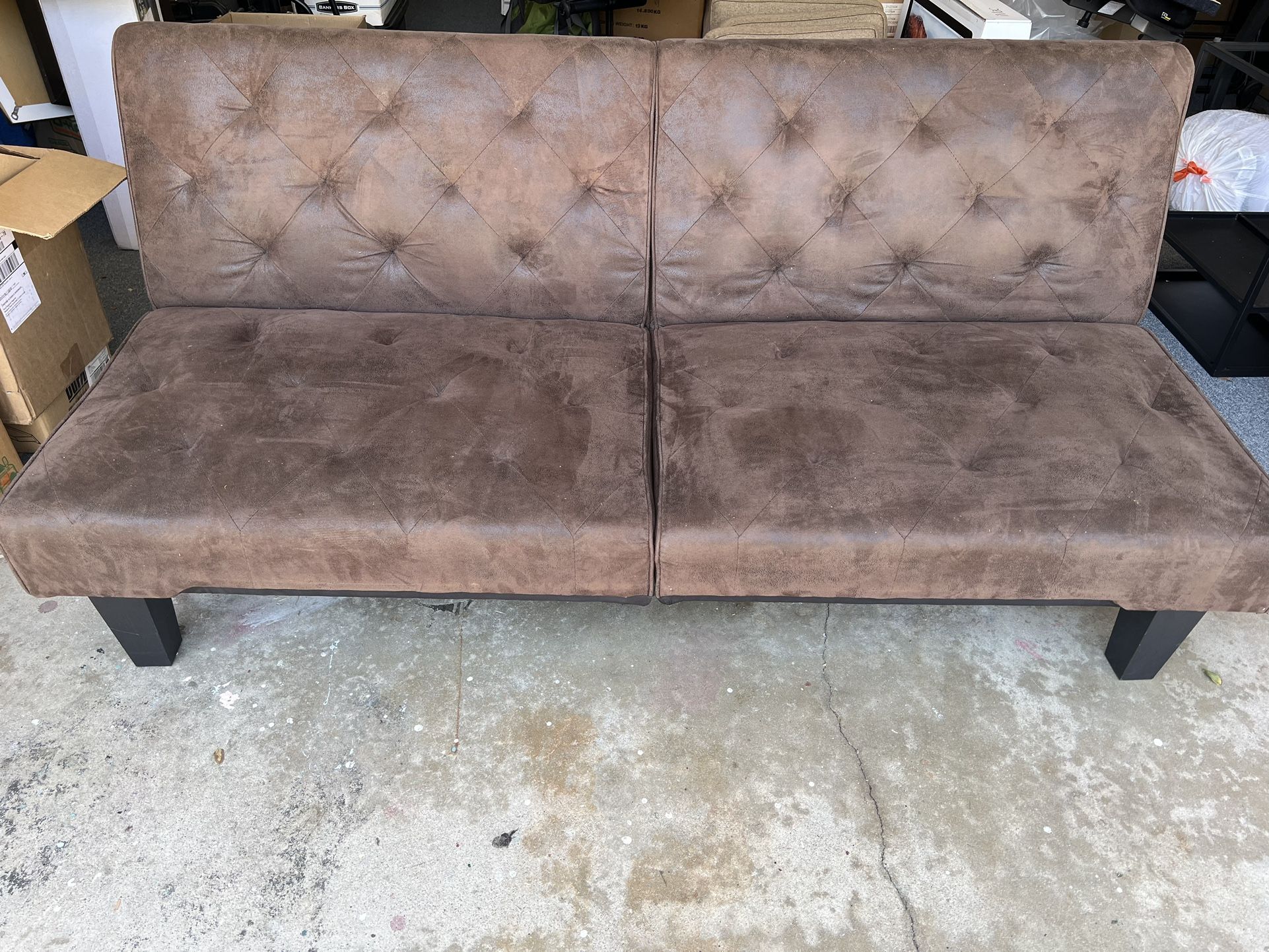 Faux Suede Leather Futon