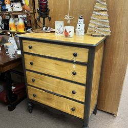 Blue Wood 4 Drawer Dresser