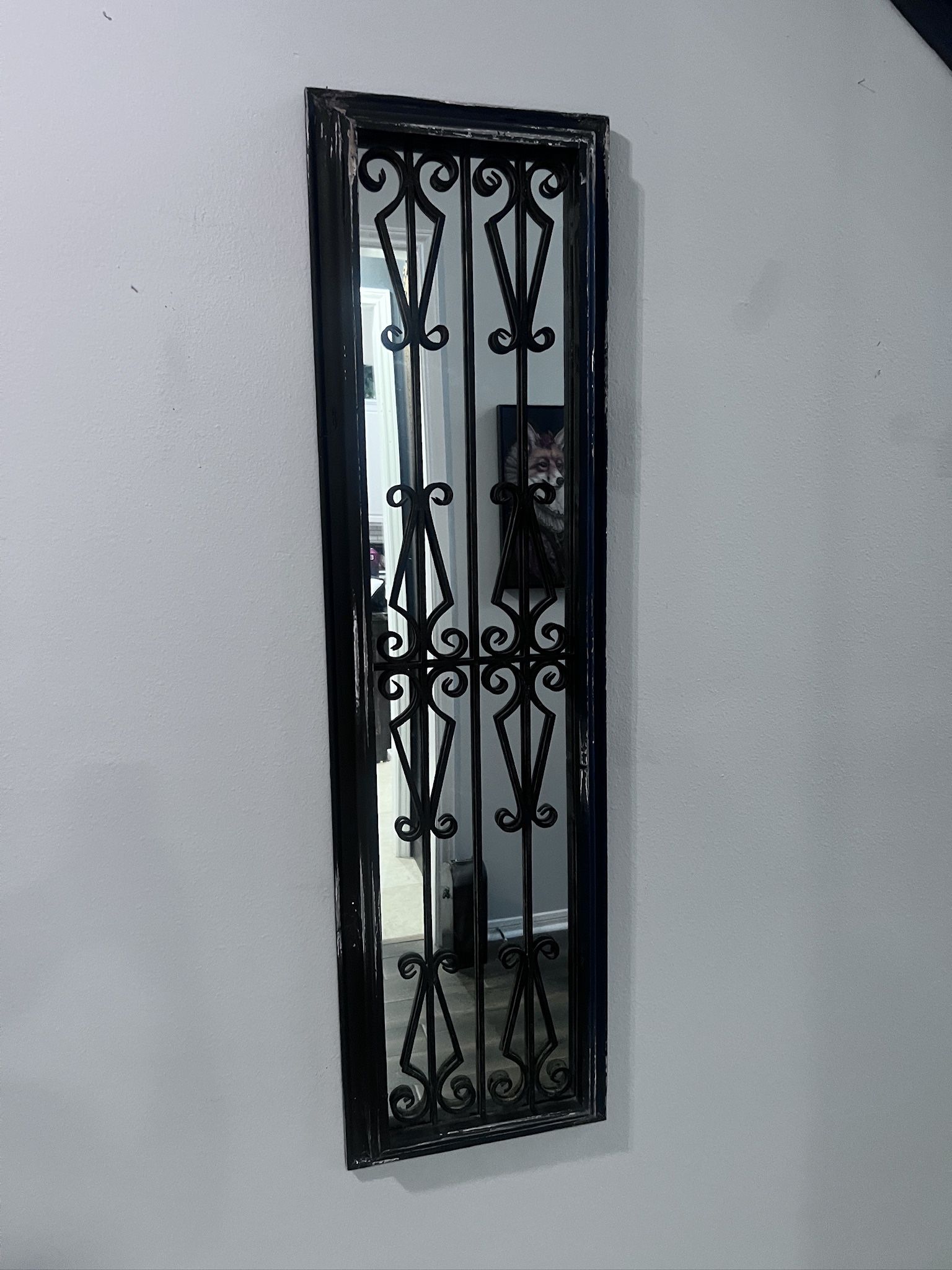 Large Wooden And Metal Mirror