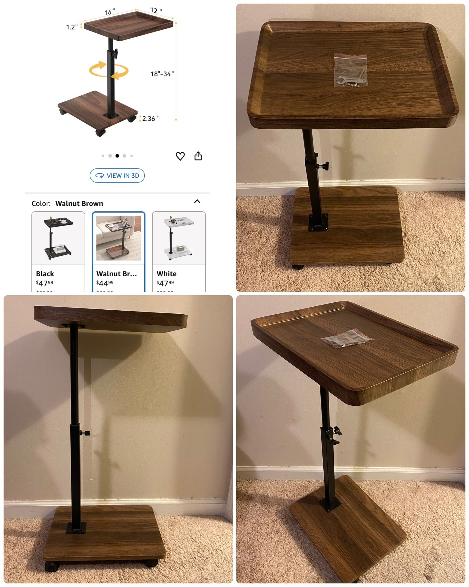 Adjustable End Table $25