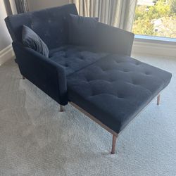 Black Suede Recliner 
