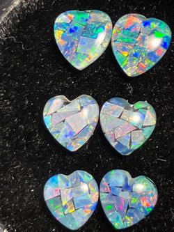 Mosaic Opal Hearts